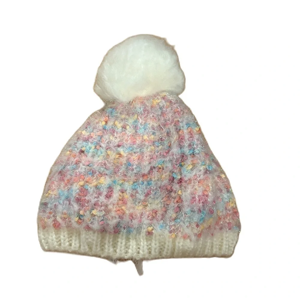 Children’s Place Sparkle Knit Hat Beanie Rainbow Pink Blue Yellow Glitter